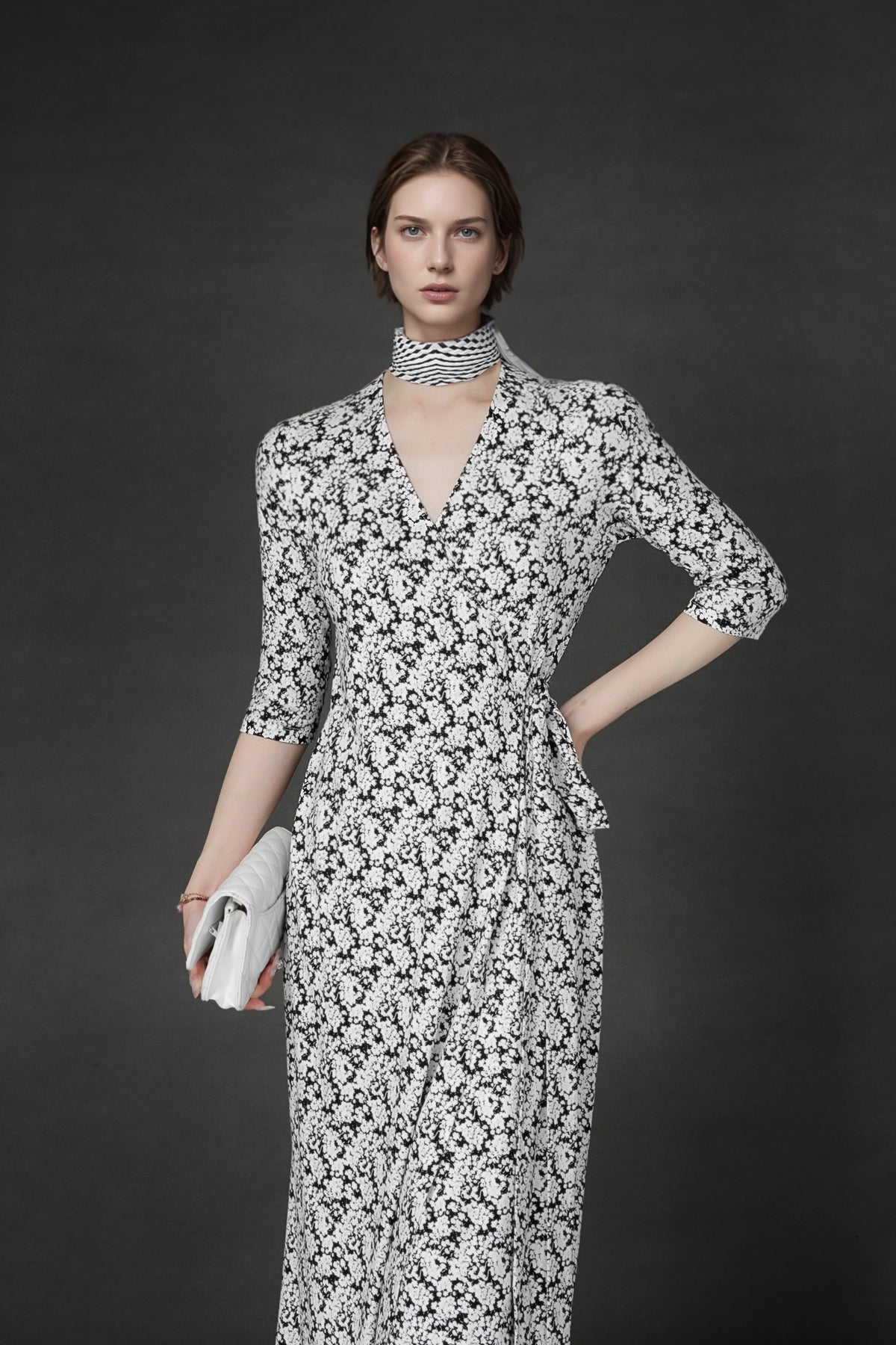 PIAOIN French Hepburn style slim lace-up design goddess long dress-T-AURORA.