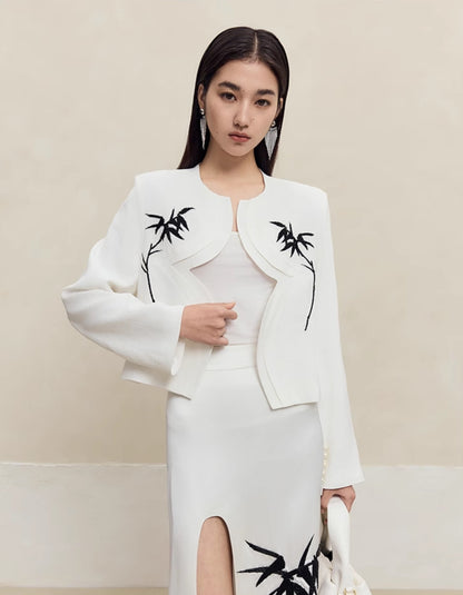 HECO spring embroidery acetate hemp short jacket women - gift.