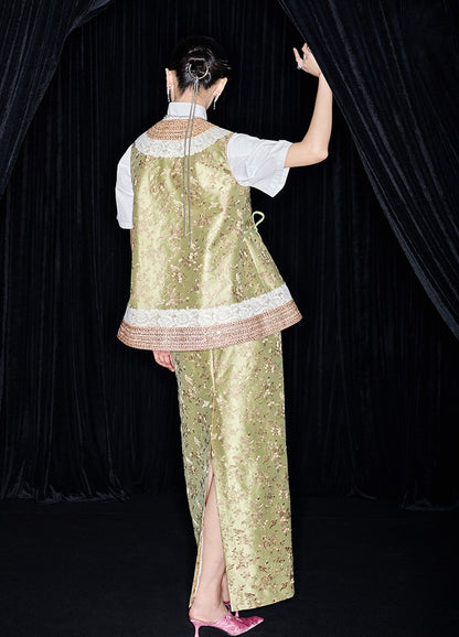 M essential Mackay designer colour-block placket vest  pencil skirt- Victoria.