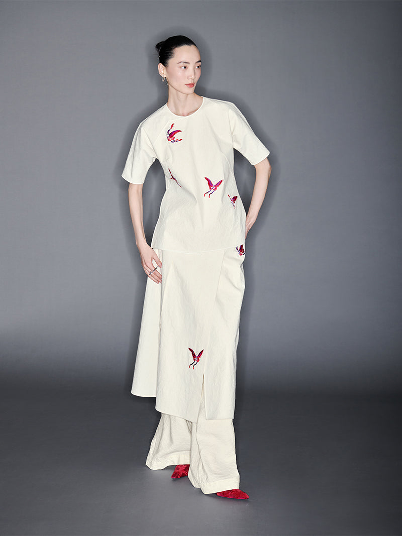 M essential Mackay designer butterfly embroidery short-sleeved top  pant skirt suit - baby.