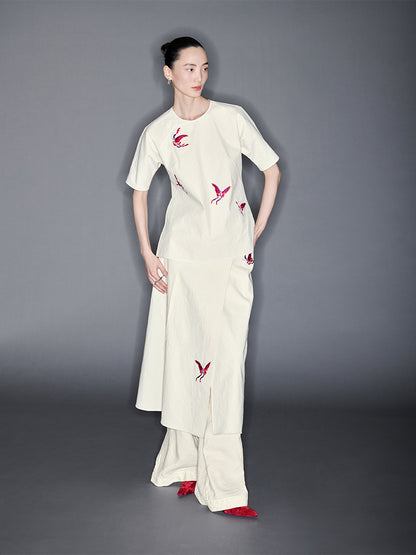 M essential Mackay designer butterfly embroidery short-sleeved top  pant skirt suit - baby.