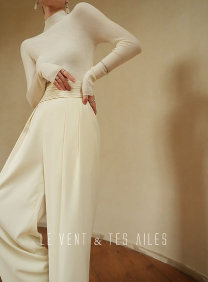 LE VENT&TES AILES seamless Yangtze yarn wool high-neck knit turtle neck-FEY