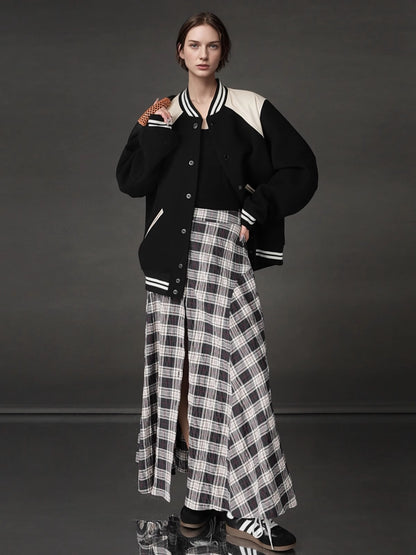 PIAOIN British Style Pattern Design A-Line Women's Fashionable Pleated Skirt -CHARLOTTE