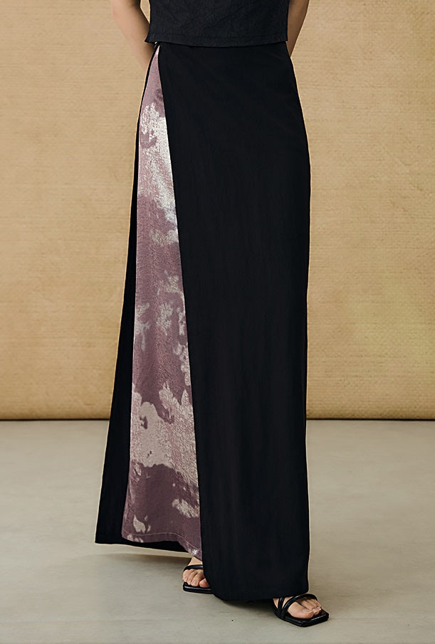 HECO Black Slit Summer High-waisted Long Skirt - MUSE.