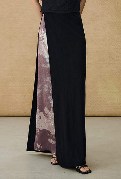 HECO Black Slit Summer High-waisted Long Skirt - MUSE.