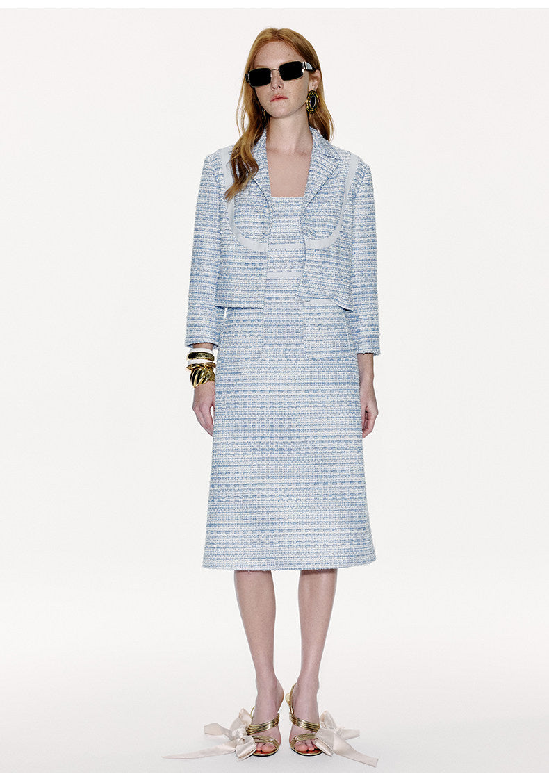 ATELIER MISS LU Splicing Small Fragrance Waist Dress - PROVE