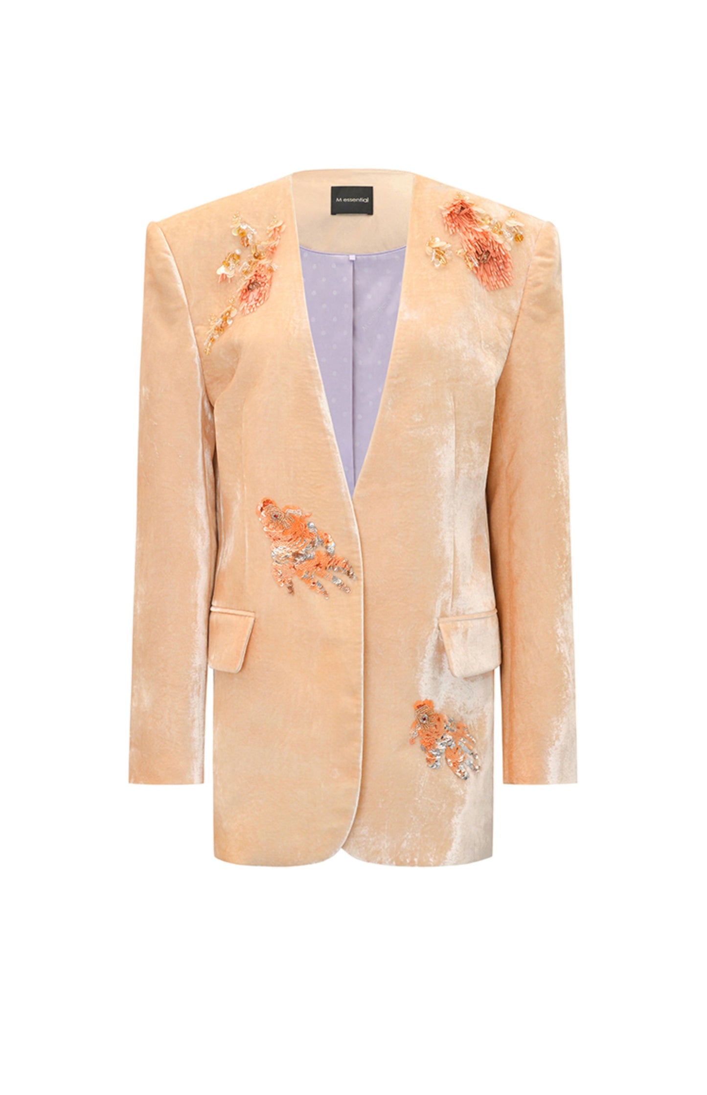 M essential Mackay designer Rulang velvet dahlia nail bead suit - DUAO.