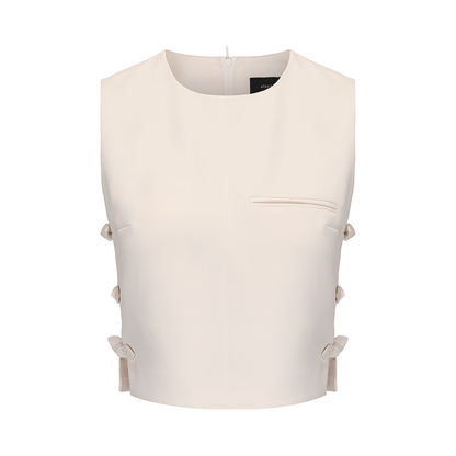 ATELIER MISS LU Rabbit Ears Ribbon Side Cut-out Sleeveless Top - KNOW.