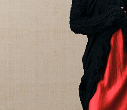 ZHUCHONGYUN light wrinkle buttoned black jacket-ROU.