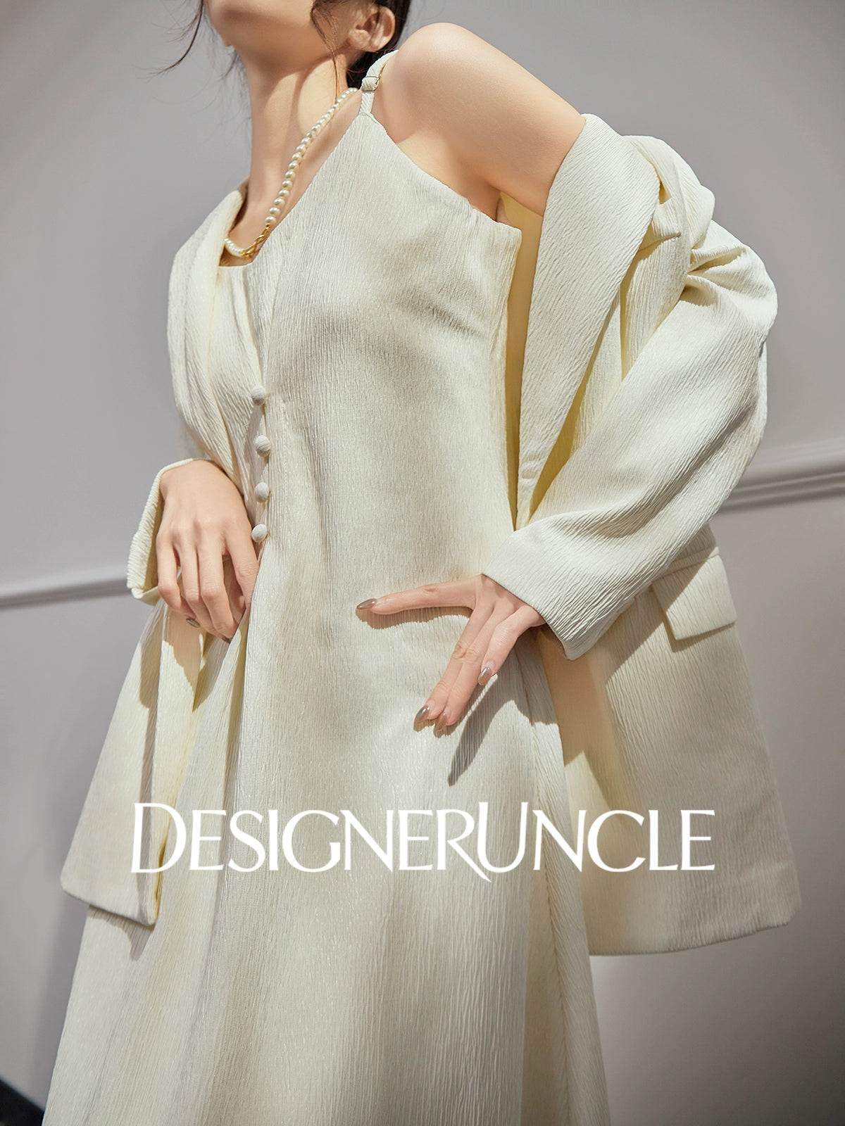 DGU |Off-white suit luxury niche French vintage top skirt  - GRANT.