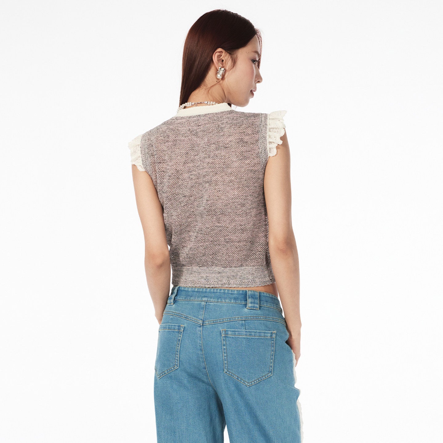 FAME summer flower beaded knit vest top - NOAH