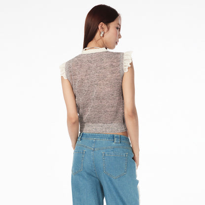 FAME summer flower beaded knit vest top - NOAH