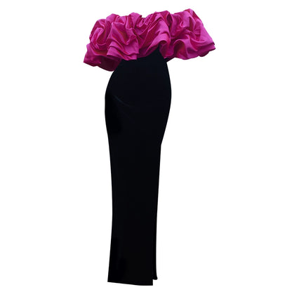 GOUDIN velvet French light luxury party dinner dress -EWA.