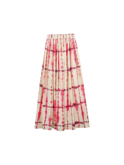 HECO 100% Cotton pink High Waist Swing Skirt Women - grace.