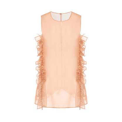 ATELIER MISS LU Three-dimensional Pressed Lace Design Sheer Top - TESSY