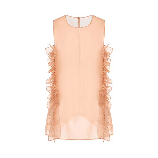 ATELIER MISS LU Three-dimensional Pressed Lace Design Sheer Top - TESSY