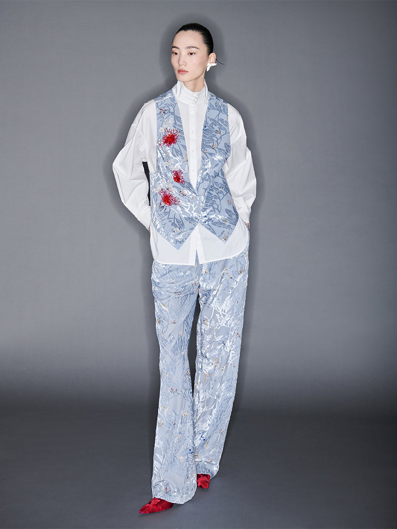 M essential Mackay designer embroidered eight treasures sedum vest -Haruyama