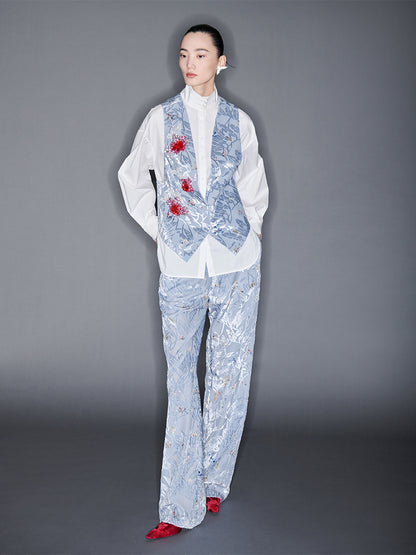 M essential Mackay designer embroidered eight treasures sedum vest -Haruyama