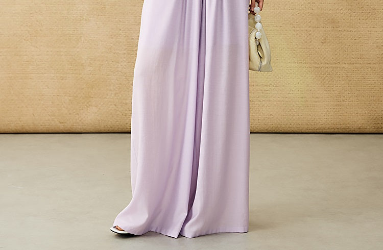 HECO Acetate High Waist Wide-leg Pants - TREY.