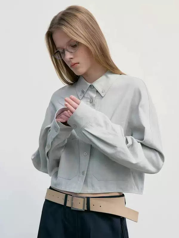 Nothing Written new shirt top women's niche small short high waist shirt-RUBY.