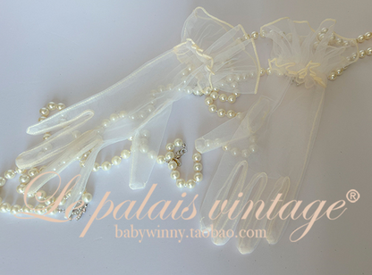 Le Palais Vintage Retro See-through Gauze Lace Gloves-Molly.