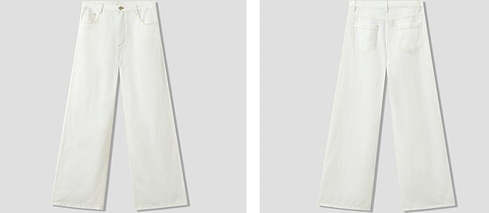 COMME MOI designer Lu Yan wears white denim straight-leg pants - DREAM.