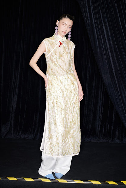 M essential Ma Kai designer brand Jinghui embroidered cheongsam long Dress - SANDRA.