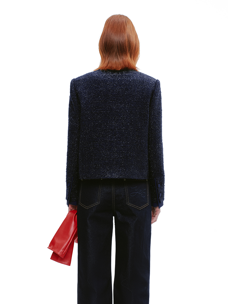 YES BY YESIR sheep wool calla lily Monroe jacket - TATE.