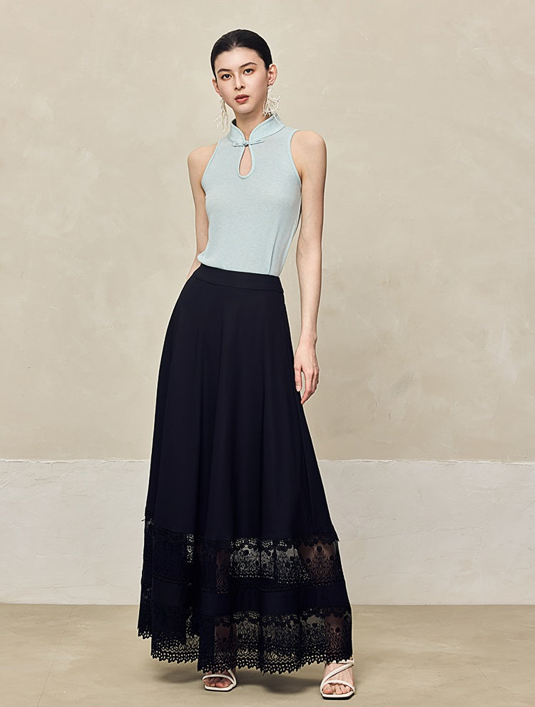 HECO Disc Buckle Knitted Sleeveless Top- ANGLES.