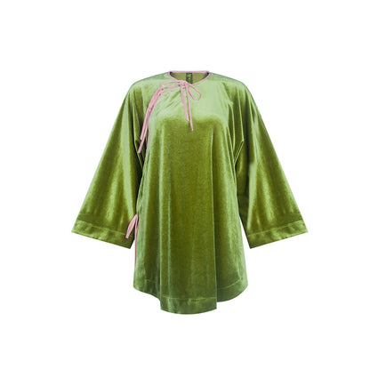 TUYUE  velvet lace-up top- FRED