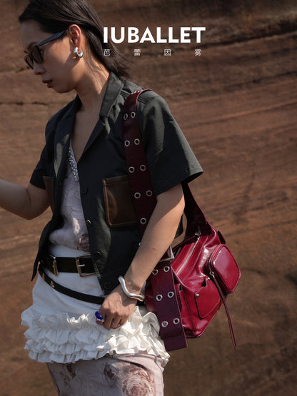 IUBALLET New Armpit Genuine Leather One Shoulder Crossbody Bag - GRIN.