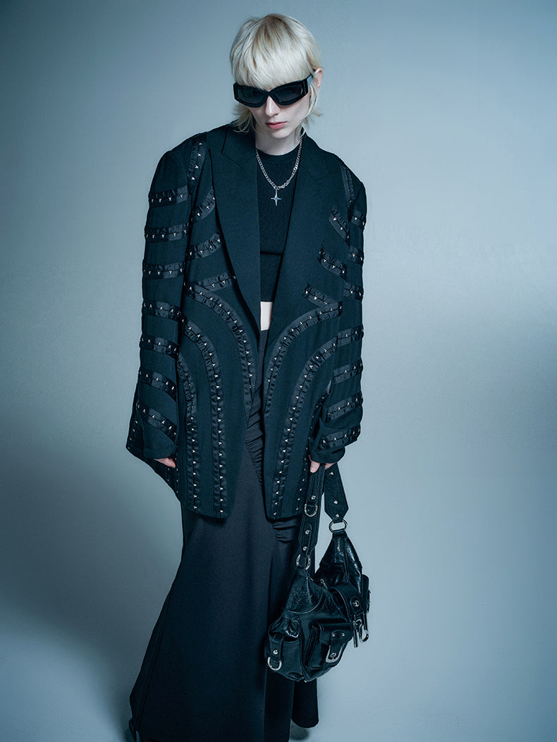 ANNAKIKI design four-pointed star hook blazer suit-HANYU