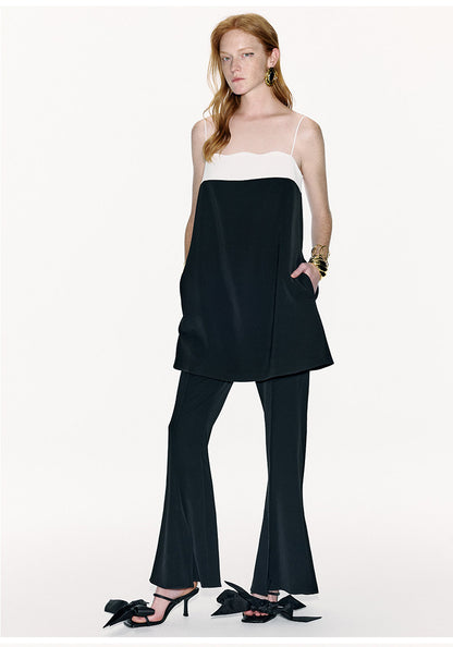 ATELIER MISS LU Contrasting Lines Wrap Around The Slip Dress - SOPHIA.