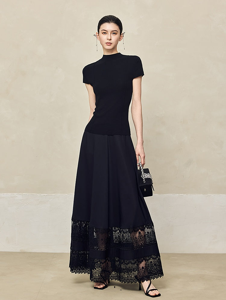 HECO Pit Strip Half-high Neck Short Sleeve T-Shirt - FLY.