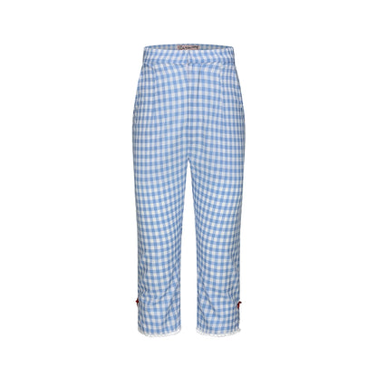 Le Palais Vintage French  Blue  Shorts Red Slim Cardigan- ELFS.