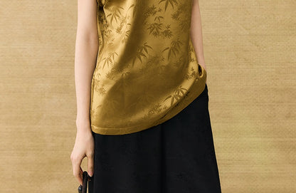 HECO Chinese Acetate Fugui Buckle Short Sleeve T-Shirt - CLOVE.