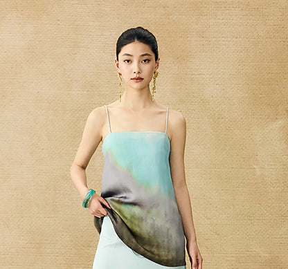 HECO Chinese Blended Temperament Silk Drape Hip Skirt - SOULS .