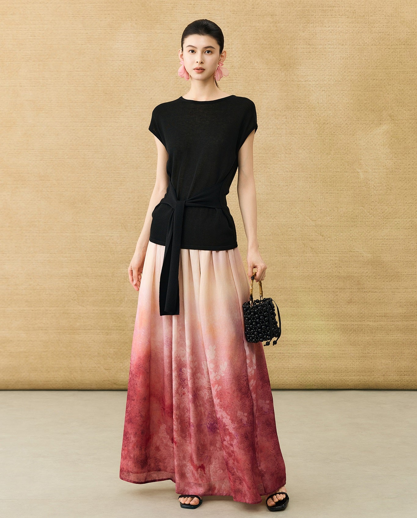 HECO Chinese Slimming Waist Linen Knit Breathable Crew Neck T-Shirt - INDIGO.