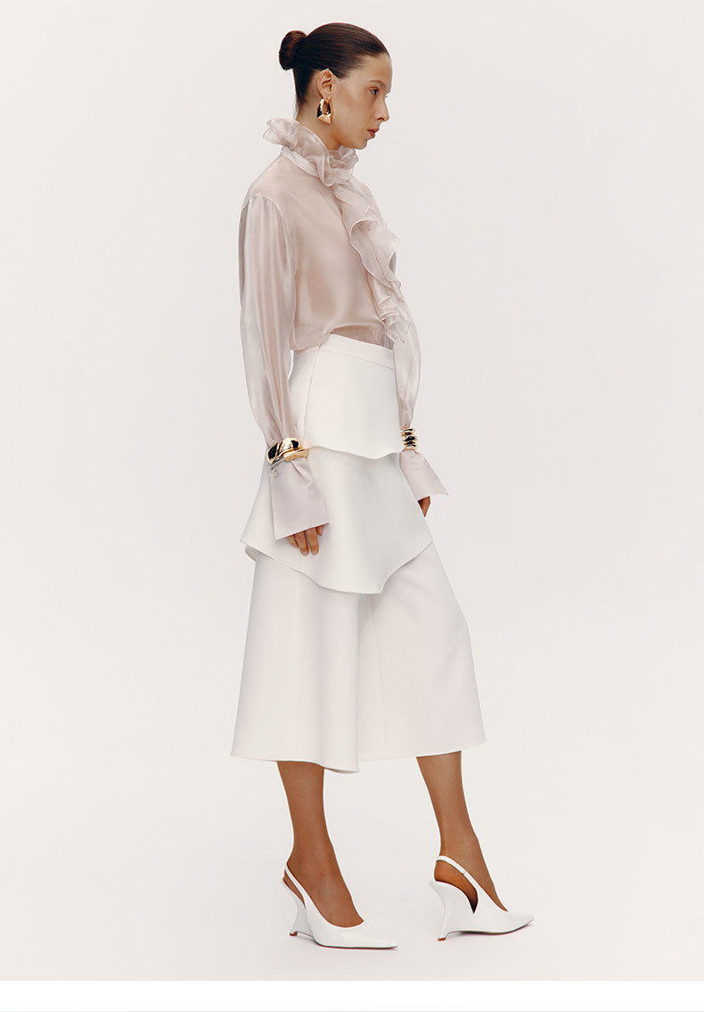 ATELIER MISS LU Court Wind Pleated Design Shirt Top - AUDIT