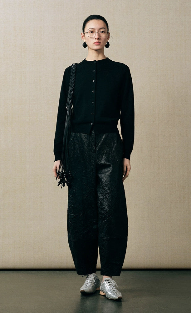 ZHUCHONGYUN oriental cardigan with simple sheep wool knitted long sleeves-DIDI.