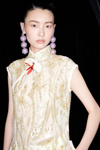 M essential Ma Kai designer brand Jinghui embroidered cheongsam long Dress - SANDRA.