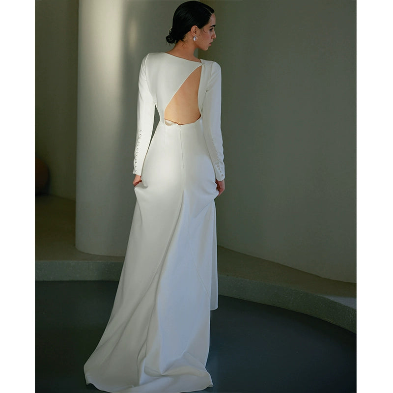 GOUDIN white long-sleeved temperament French-GEE.