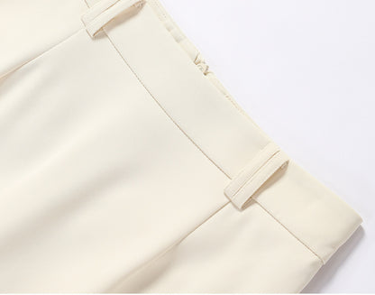 WANGXO | Imported Twisted Drape Fabric Elegant Commuter-Style Diagonal Placket with Loose Pleated Slit Vest & Skirt Suit Set -NALA