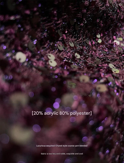 LE VENT&TES AILES Galaxy Luxury Weaving Feminine Sequin Tweed Skirt-ZOYA