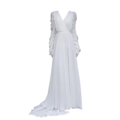 GOUDIN white bridal dress robe cool niche light luxury dress-NIMO.