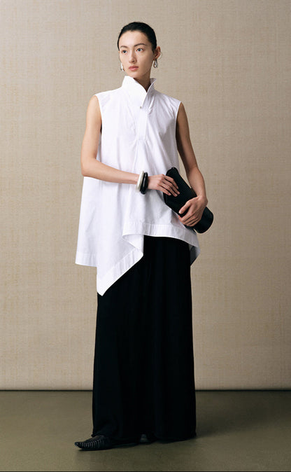 ZHUCHONGYUN black mulberry silk and linen blend drape knitted skirt-AIR.