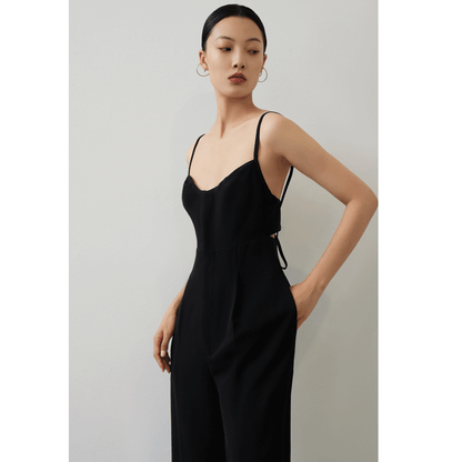 GOUDIN black long slimming women's pants -LENA.