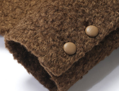 WANGXO | Mercerized Curly Texture Wool Short Coat -SENA.