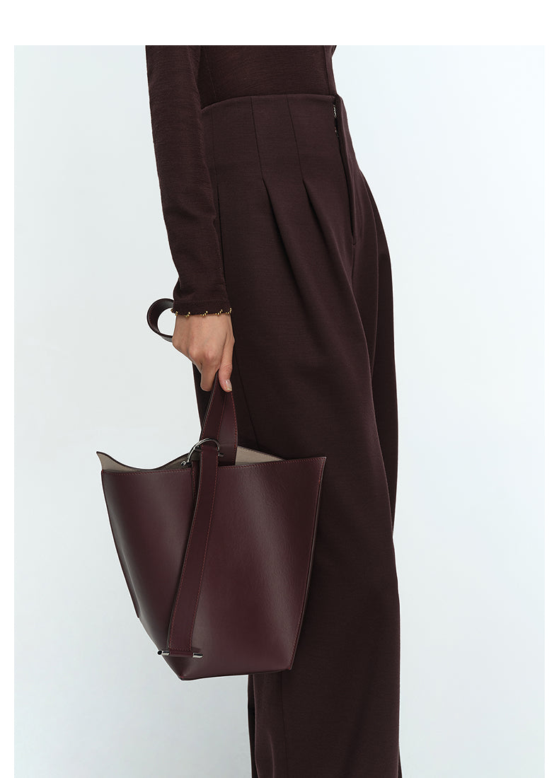 COMME MOI Lu Yan designer new women's irregular split barrel bag shoulder bag - FAITH.