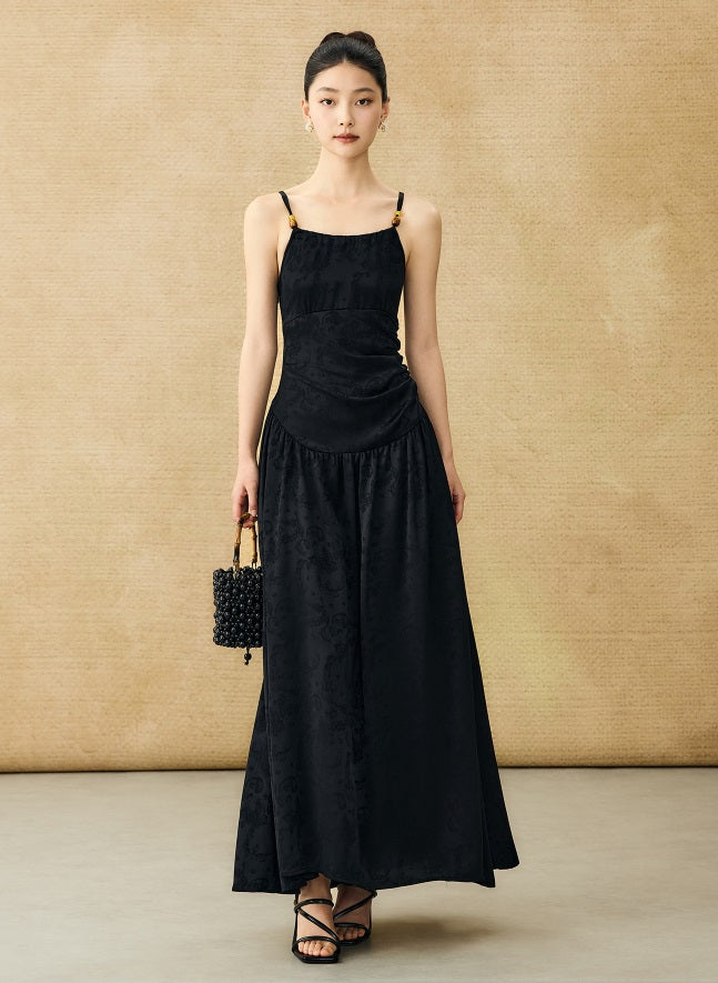 HECO Chinese Jacquard Halterneck Slip Dress  - KNO .